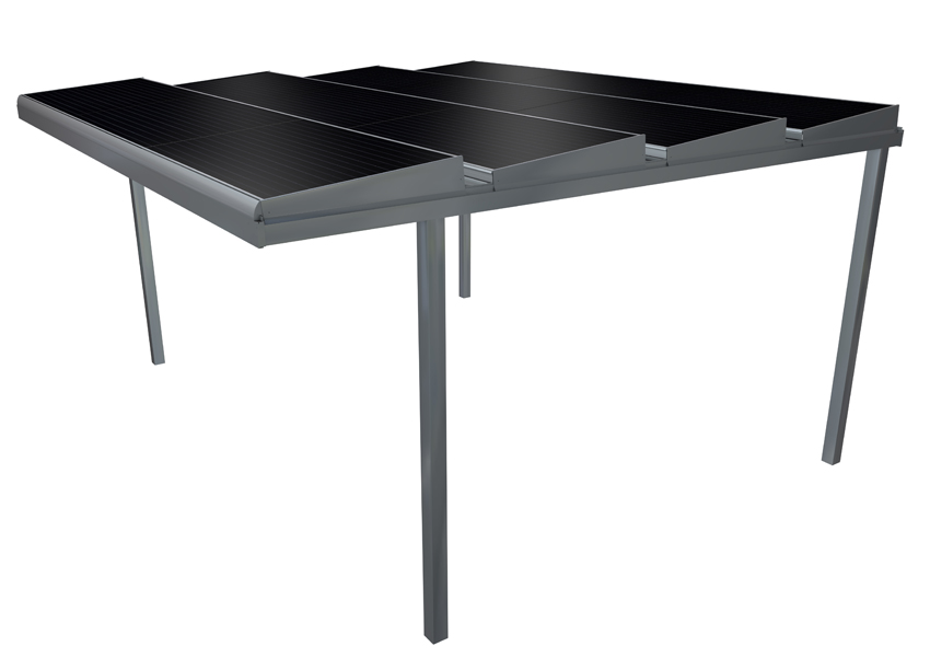 IRFTS_SHADOW_SOLAR_4x3_4_pieds_RAL7016 pergola solaire 100% étanche